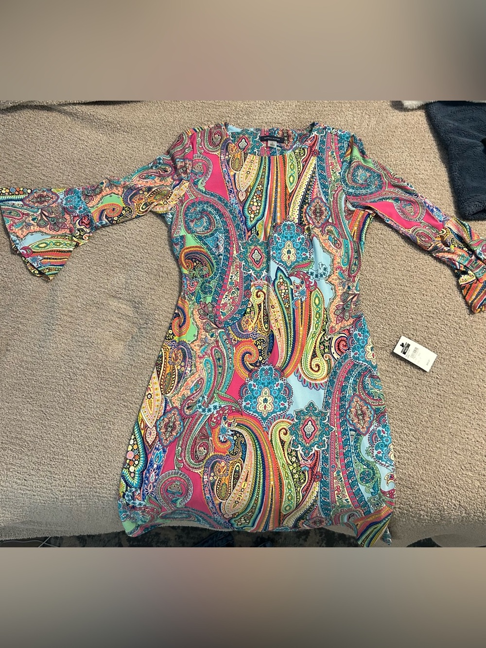Tommy Hilfiger Multicolor Paisley Long Sleeve Dress